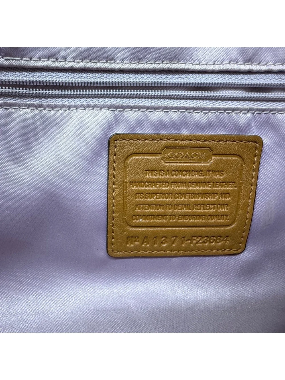 Coach Leather Shoulder Bag Satchel Cognac Brown F23684